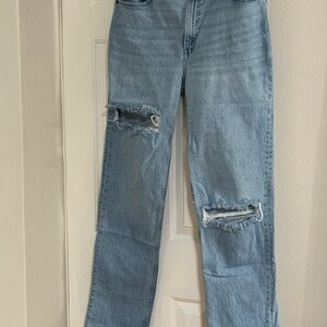 Abercrombie & Fitch High Rise 90’s Relaxed Distressed Jeans - 32 x-long
